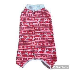 Nwot Christmas Red & White Reindeer & Snowflake Dog Pajama Shirt - Size XL